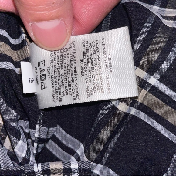 Black/Gold/White Plaid Express Performance Stretch Slim Fit Dress Shirt - Picture 8 of 8